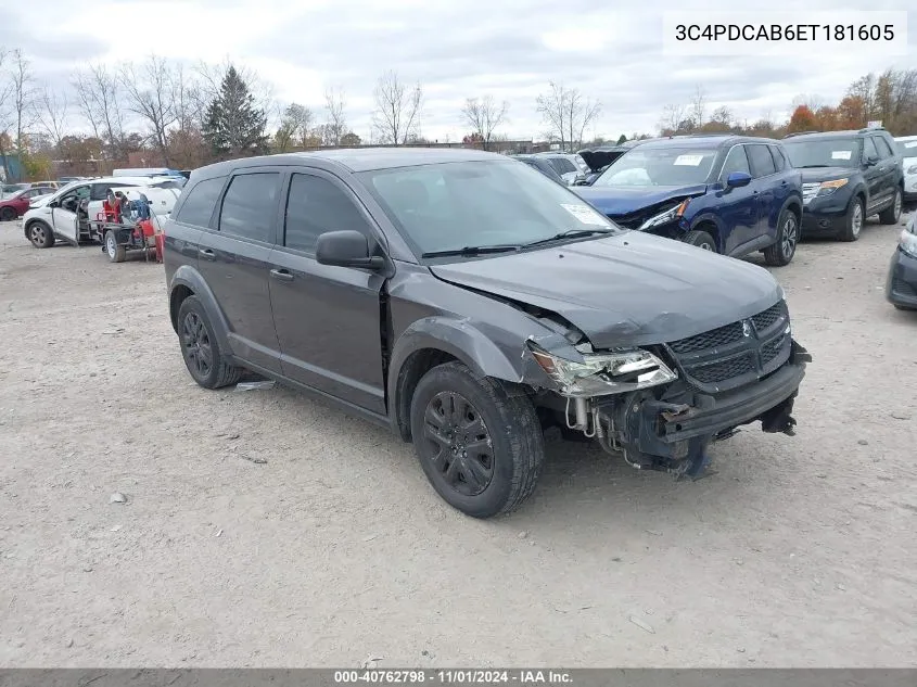 2014 Dodge Journey American Value Pkg VIN: 3C4PDCAB6ET181605 Lot: 40762798