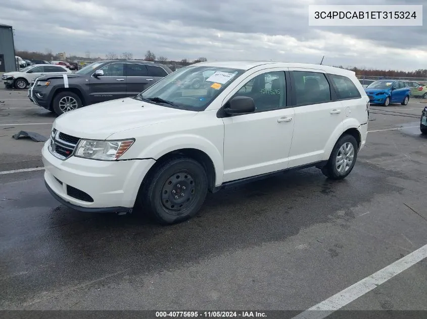 2014 Dodge Journey American Value Pkg VIN: 3C4PDCAB1ET315324 Lot: 40775695