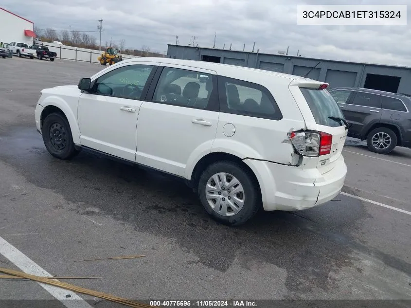 2014 Dodge Journey American Value Pkg VIN: 3C4PDCAB1ET315324 Lot: 40775695