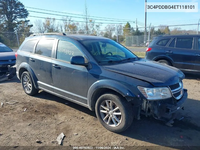 2014 Dodge Journey Sxt VIN: 3C4PDDBG4ET118101 Lot: 40793923