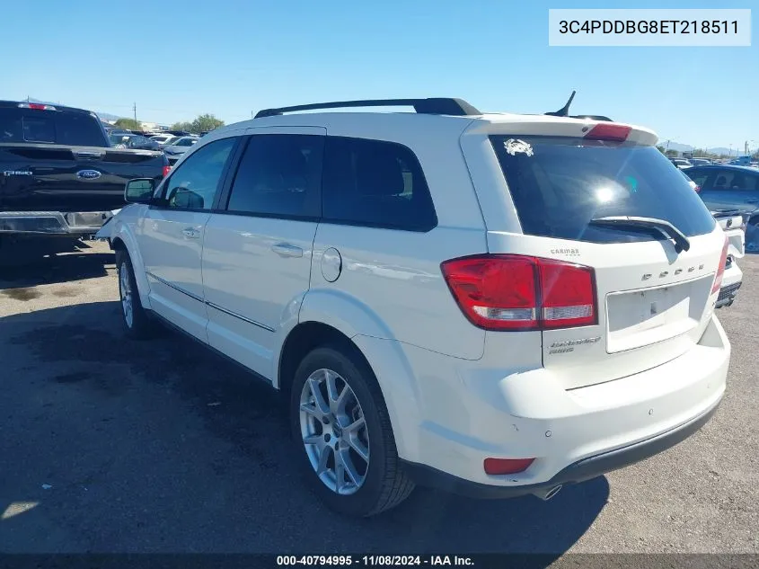 2014 Dodge Journey Sxt VIN: 3C4PDDBG8ET218511 Lot: 40794995