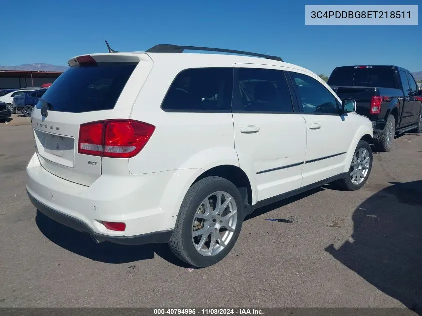 2014 Dodge Journey Sxt VIN: 3C4PDDBG8ET218511 Lot: 40794995