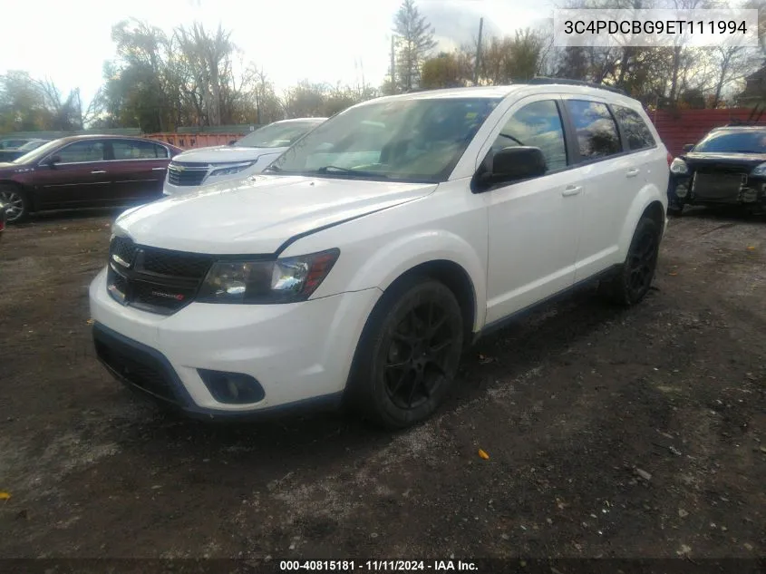 2014 Dodge Journey Sxt VIN: 3C4PDCBG9ET111994 Lot: 40815181