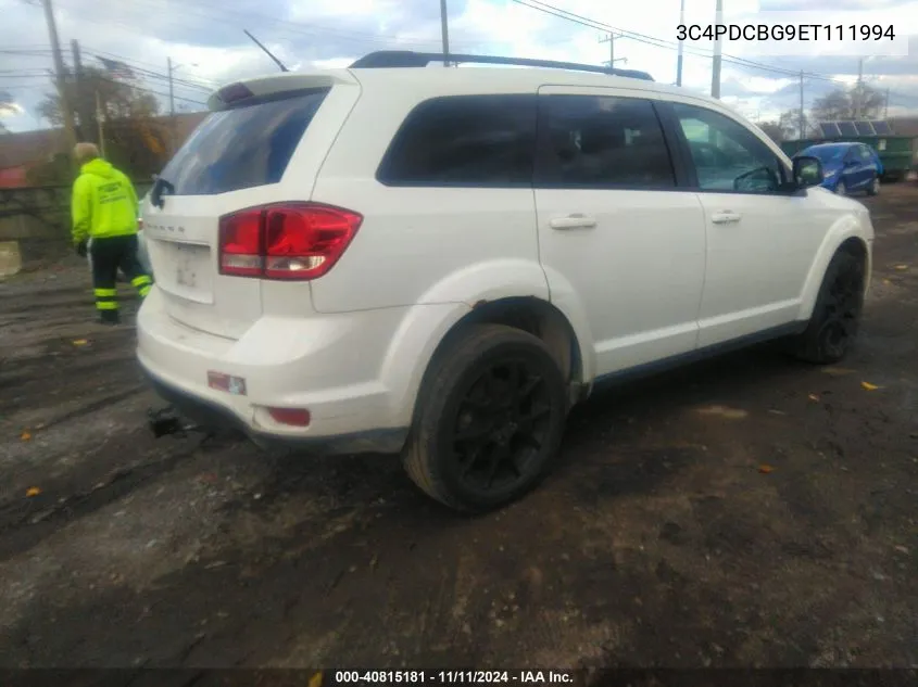 2014 Dodge Journey Sxt VIN: 3C4PDCBG9ET111994 Lot: 40815181