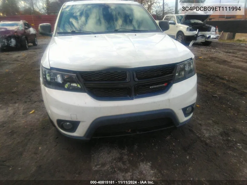 2014 Dodge Journey Sxt VIN: 3C4PDCBG9ET111994 Lot: 40815181