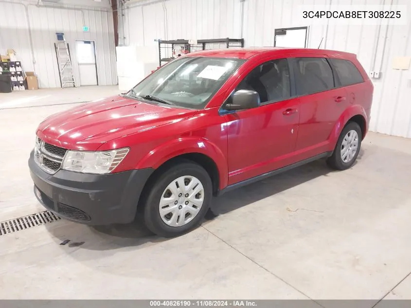 2014 Dodge Journey American Value Pkg VIN: 3C4PDCAB8ET308225 Lot: 40826190