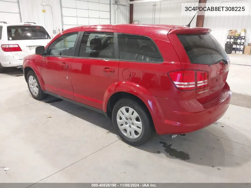 2014 Dodge Journey American Value Pkg VIN: 3C4PDCAB8ET308225 Lot: 40826190