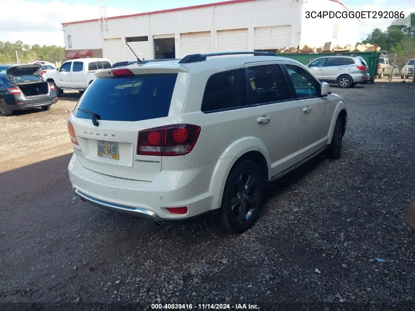 2014 Dodge Journey Crossroad VIN: 3C4PDCGG0ET292086 Lot: 40839416