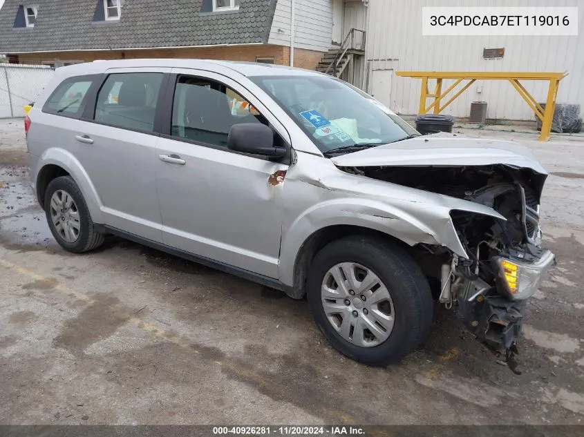 2014 Dodge Journey American Value Pkg VIN: 3C4PDCAB7ET119016 Lot: 40926281