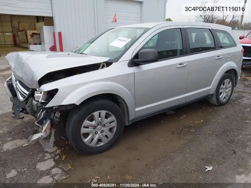 2014 Dodge Journey American Value Pkg VIN: 3C4PDCAB7ET119016 Lot: 40926281