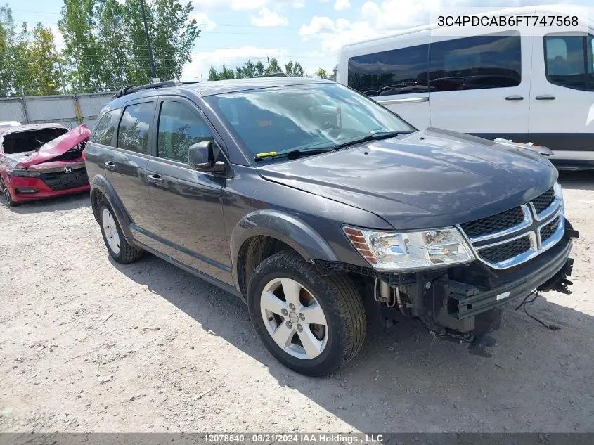 2015 Dodge Journey Se VIN: 3C4PDCAB6FT747568 Lot: 12078540