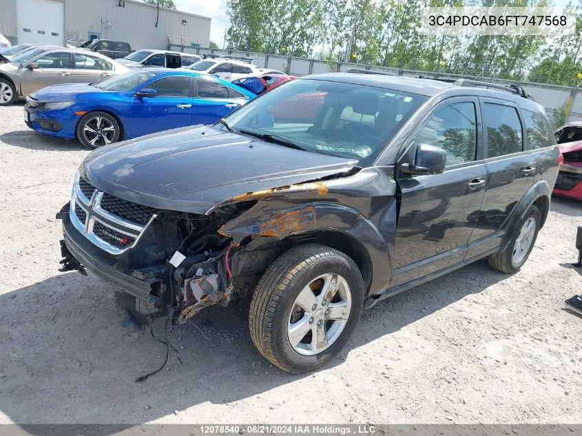 2015 Dodge Journey Se VIN: 3C4PDCAB6FT747568 Lot: 12078540