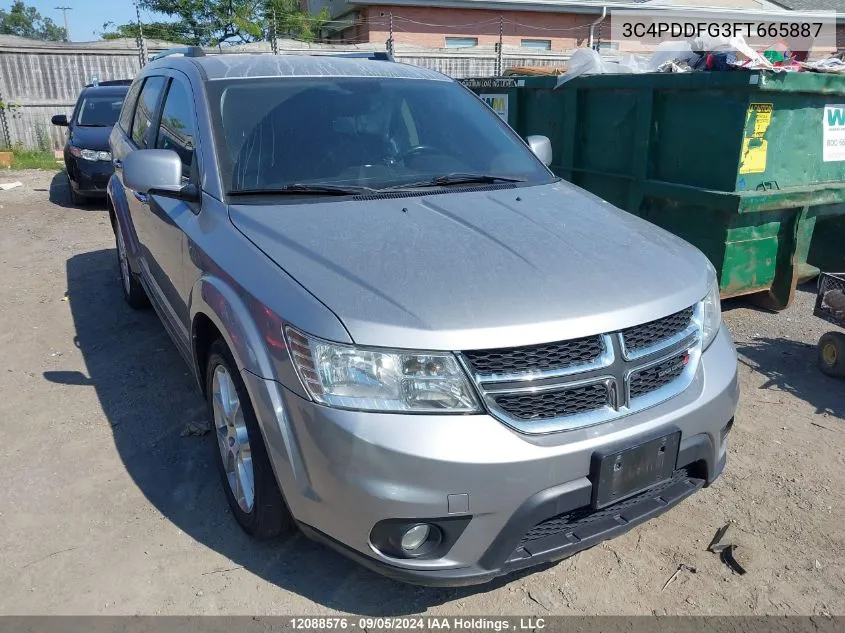 2015 Dodge Journey R/T VIN: 3C4PDDFG3FT665887 Lot: 12088576