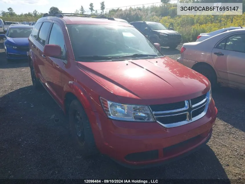 2015 Dodge Journey Se VIN: 3C4PDCAB6FT695147 Lot: 12096484