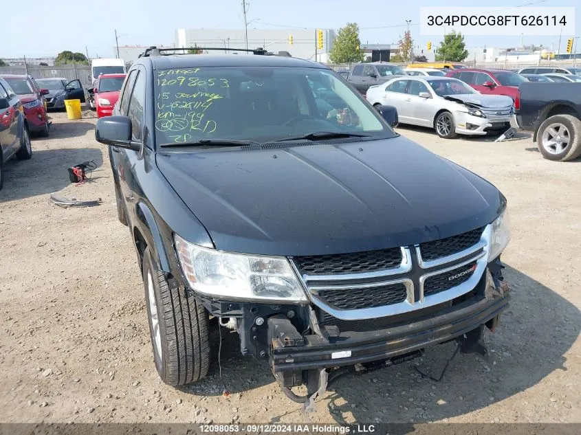 2015 Dodge Journey VIN: 3C4PDCCG8FT626114 Lot: 12098053