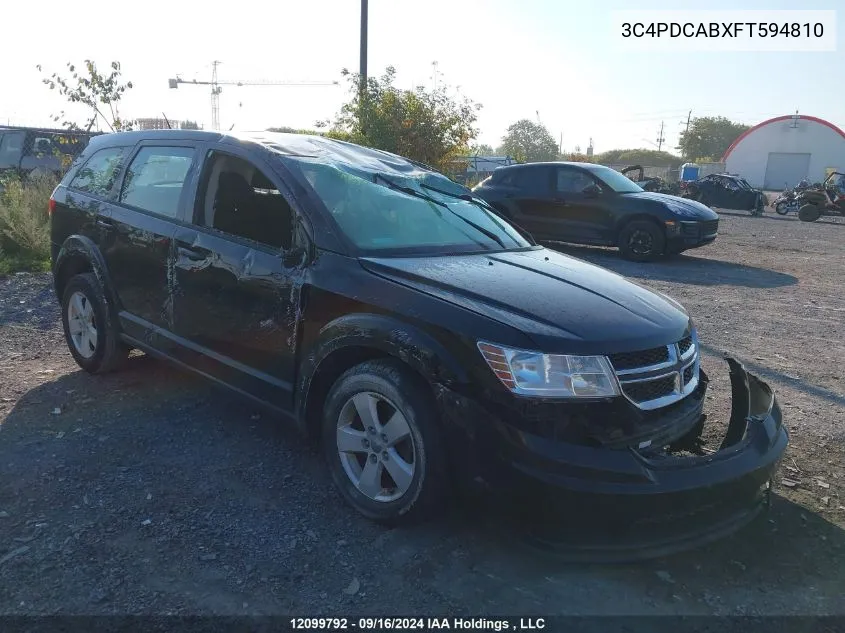 2015 Dodge Journey Se VIN: 3C4PDCABXFT594810 Lot: 12099792