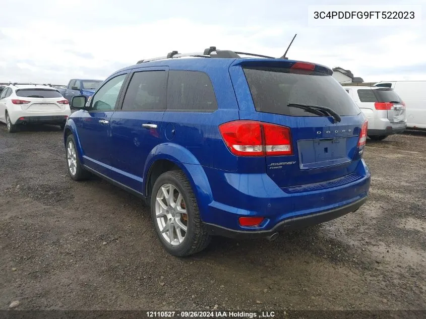 2015 Dodge Journey R/T VIN: 3C4PDDFG9FT522023 Lot: 12110527