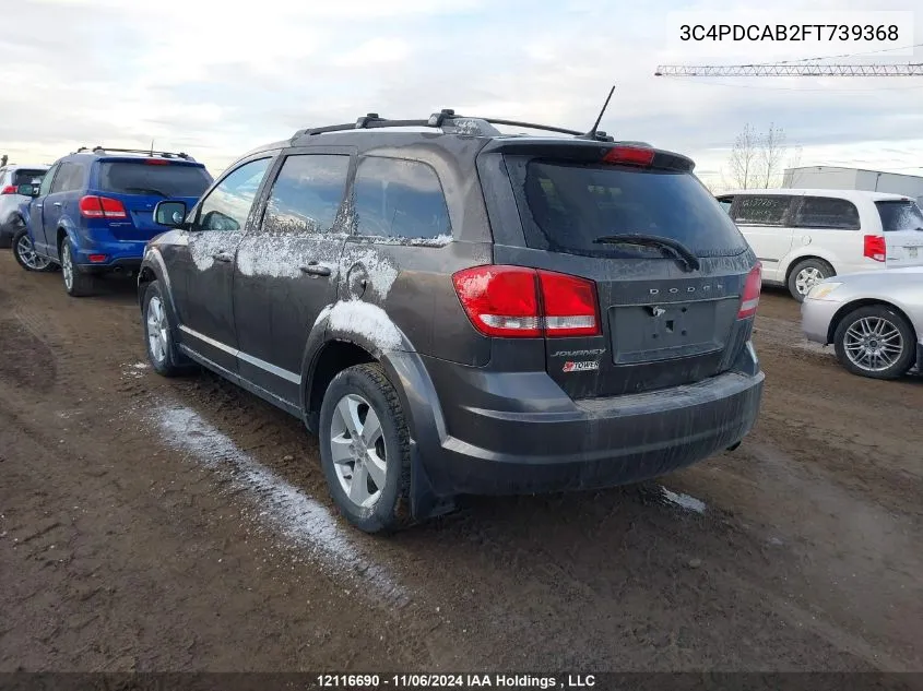 2015 Dodge Journey Cvp/Se Plus VIN: 3C4PDCAB2FT739368 Lot: 12116690