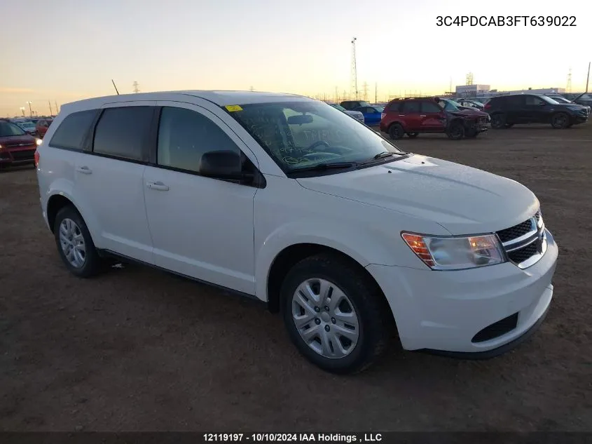 2015 Dodge Journey Cvp/Se Plus VIN: 3C4PDCAB3FT639022 Lot: 12119197