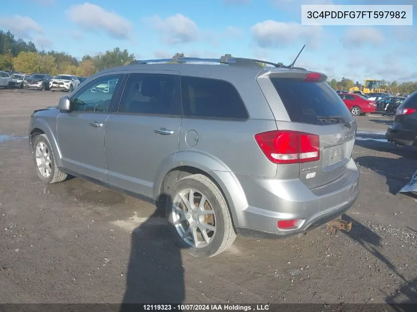 2015 Dodge Journey VIN: 3C4PDDFG7FT597982 Lot: 12119323