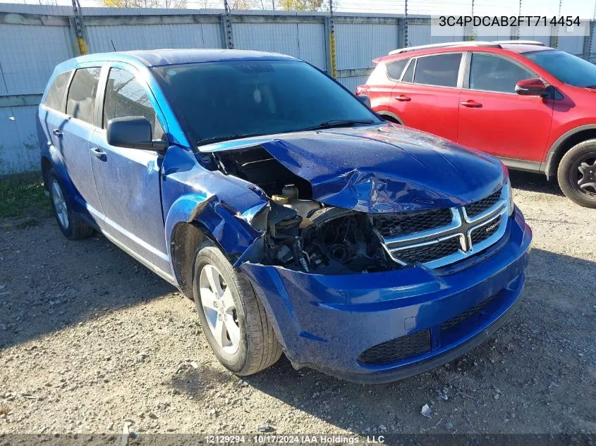 2015 Dodge Journey VIN: 3C4PDCAB2FT714454 Lot: 12129294