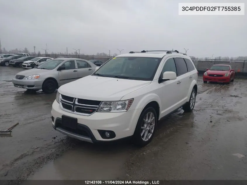 2015 Dodge Journey R/T VIN: 3C4PDDFG2FT755385 Lot: 12143108