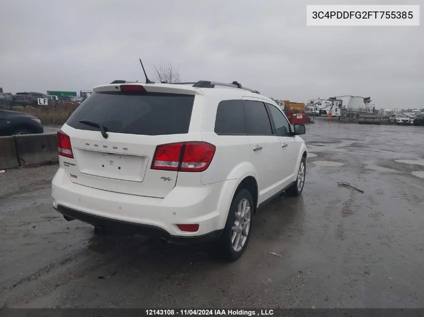 2015 Dodge Journey R/T VIN: 3C4PDDFG2FT755385 Lot: 12143108