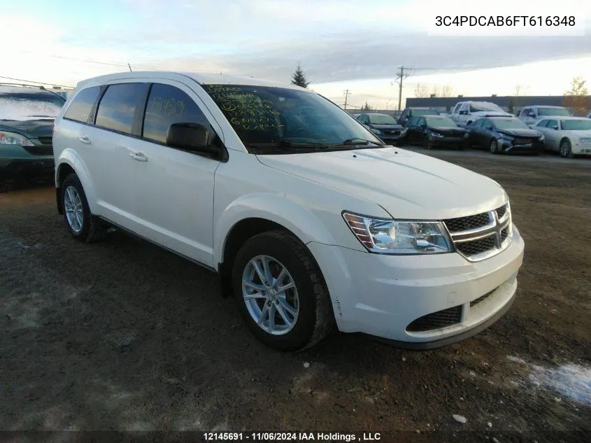 2015 Dodge Journey Se VIN: 3C4PDCAB6FT616348 Lot: 12145691