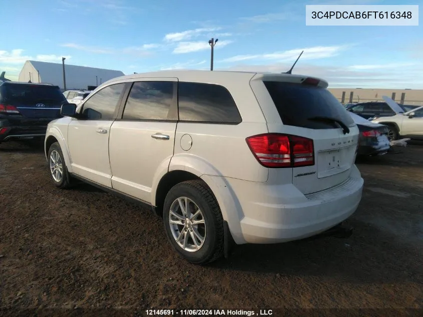 2015 Dodge Journey Se VIN: 3C4PDCAB6FT616348 Lot: 12145691