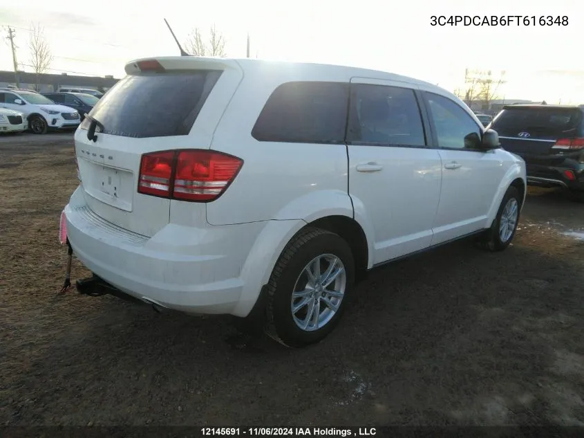 2015 Dodge Journey Se VIN: 3C4PDCAB6FT616348 Lot: 12145691