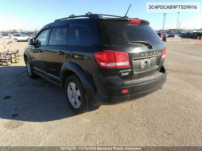 2015 Dodge Journey Se VIN: 3C4PDCAB9FT529916 Lot: 20176379