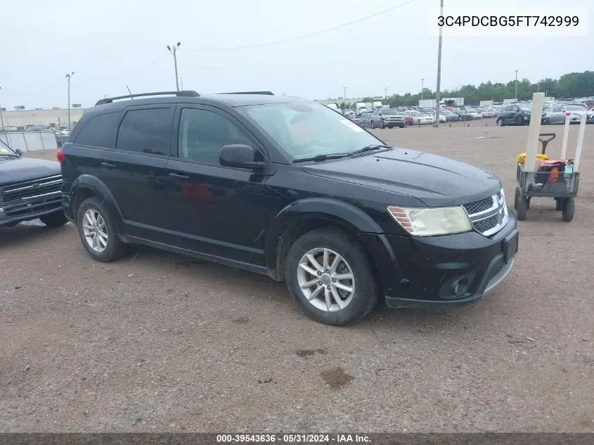 2015 Dodge Journey Sxt VIN: 3C4PDCBG5FT742999 Lot: 39543636