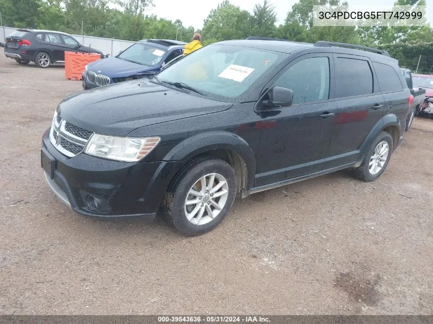 2015 Dodge Journey Sxt VIN: 3C4PDCBG5FT742999 Lot: 39543636