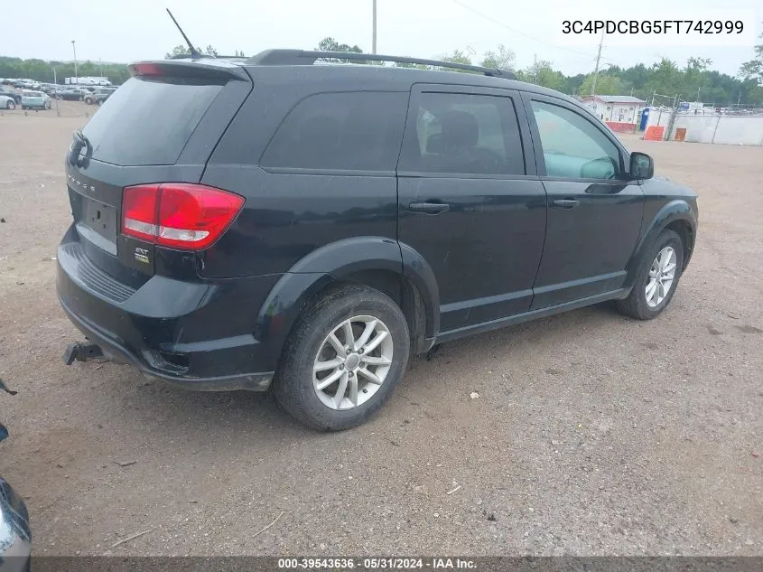 2015 Dodge Journey Sxt VIN: 3C4PDCBG5FT742999 Lot: 39543636