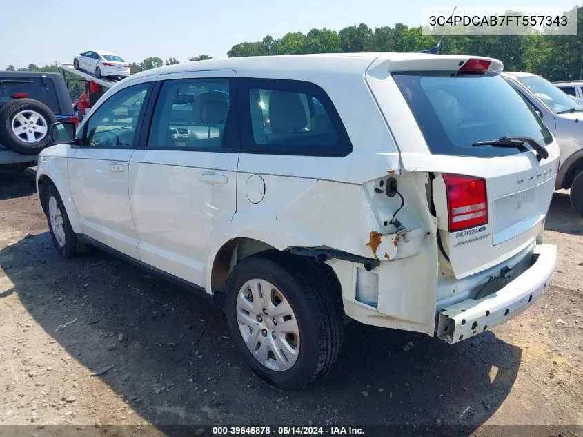 2015 Dodge Journey American Value Pkg VIN: 3C4PDCAB7FT557343 Lot: 39645878