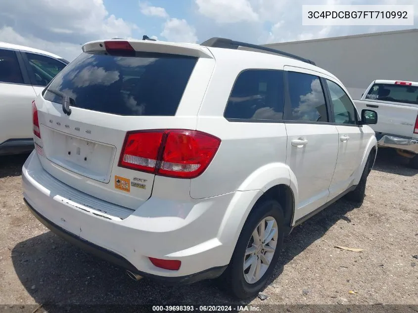 2015 Dodge Journey Sxt VIN: 3C4PDCBG7FT710992 Lot: 39698393