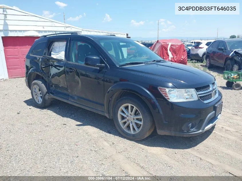 2015 Dodge Journey Sxt VIN: 3C4PDDBG3FT646035 Lot: 39861104