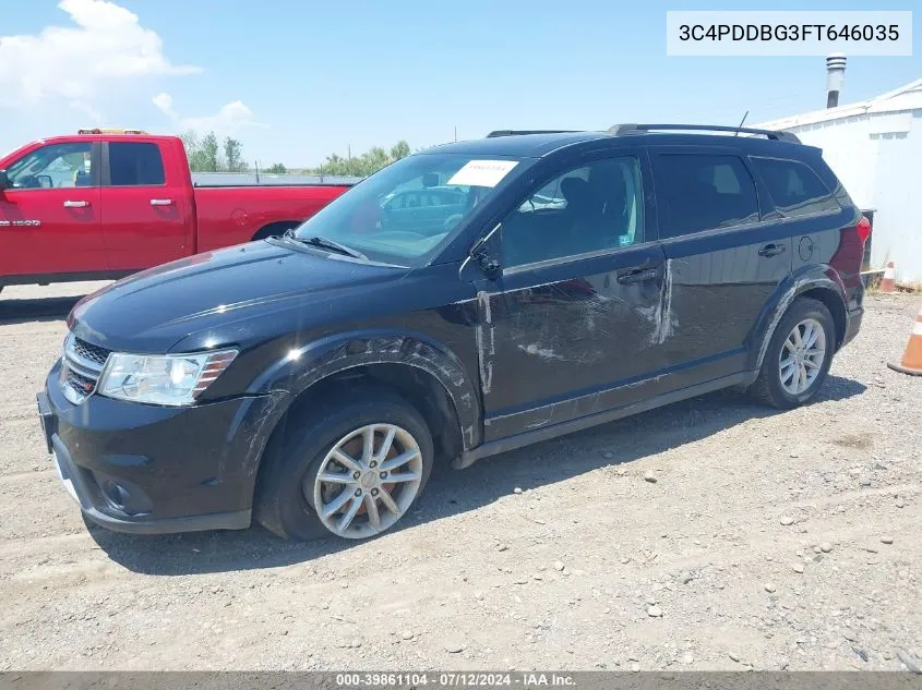 2015 Dodge Journey Sxt VIN: 3C4PDDBG3FT646035 Lot: 39861104