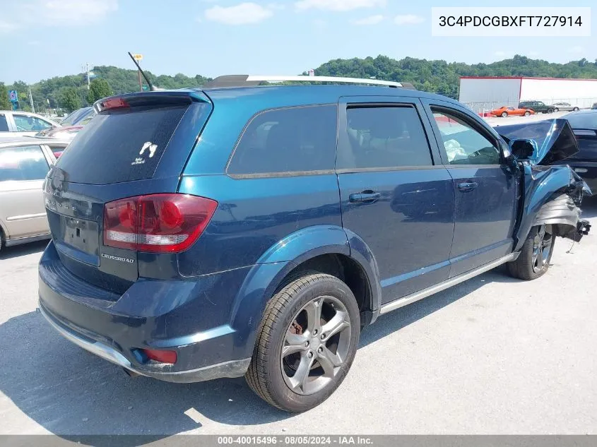 2015 Dodge Journey Crossroad VIN: 3C4PDCGBXFT727914 Lot: 40015496