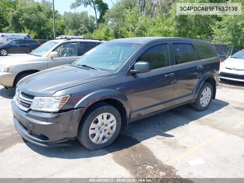 2015 Dodge Journey American Value Pkg VIN: 3C4PDCAB9FT632138 Lot: 40036012