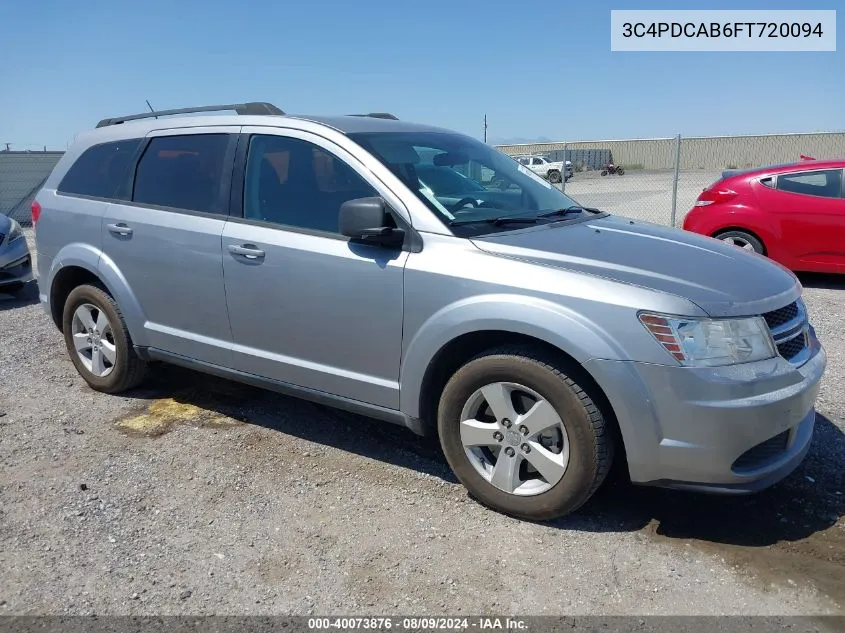 2015 Dodge Journey American Value Pkg VIN: 3C4PDCAB6FT720094 Lot: 40073876