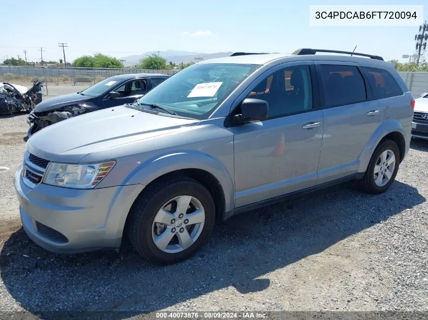 2015 Dodge Journey American Value Pkg VIN: 3C4PDCAB6FT720094 Lot: 40073876