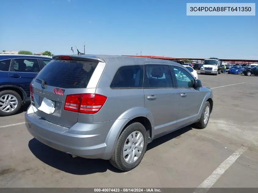 2015 Dodge Journey American Value Pkg VIN: 3C4PDCAB8FT641350 Lot: 40074423