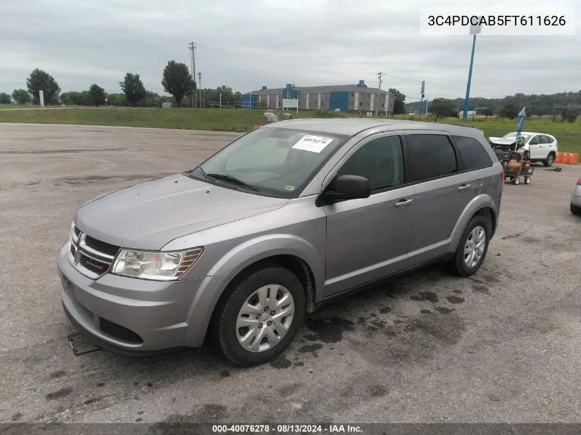 2015 Dodge Journey American Value Pkg VIN: 3C4PDCAB5FT611626 Lot: 40076278