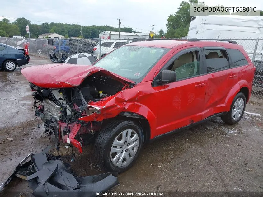 2015 Dodge Journey Se VIN: 3C4PDDAG5FT558010 Lot: 40103960