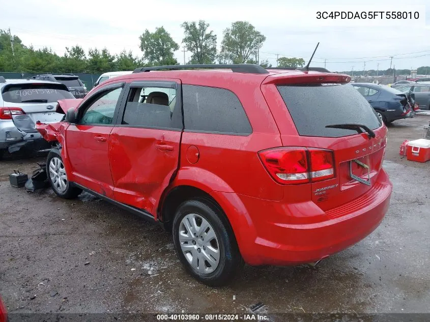 2015 Dodge Journey Se VIN: 3C4PDDAG5FT558010 Lot: 40103960