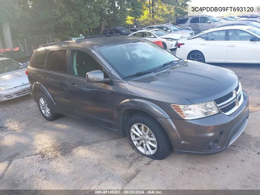 2015 Dodge Journey Sxt VIN: 3C4PDDBG9FT693120 Lot: 40149351