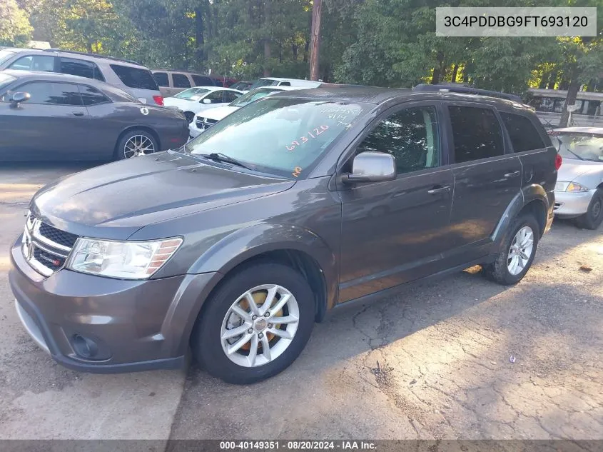 2015 Dodge Journey Sxt VIN: 3C4PDDBG9FT693120 Lot: 40149351