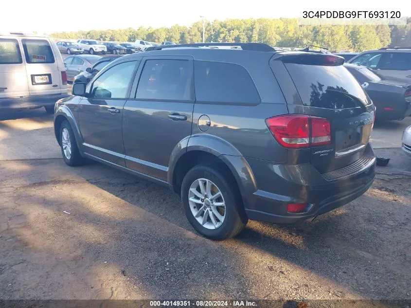 2015 Dodge Journey Sxt VIN: 3C4PDDBG9FT693120 Lot: 40149351