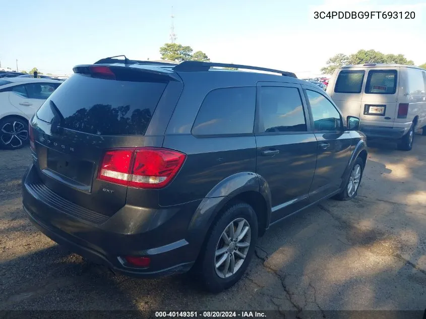 2015 Dodge Journey Sxt VIN: 3C4PDDBG9FT693120 Lot: 40149351